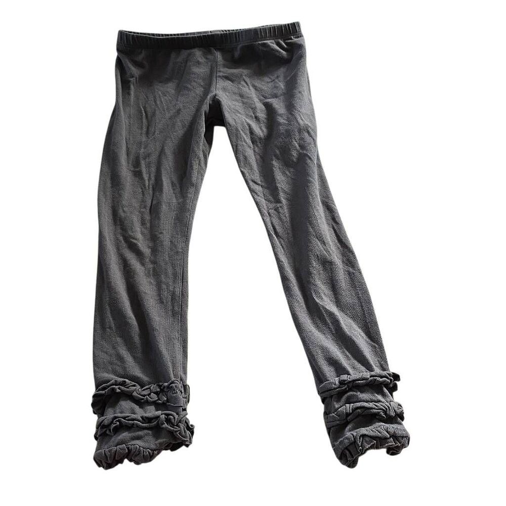 Persnickety Girl's Size 5 Gray Ruffle Bottom Leggings